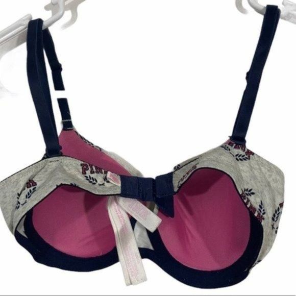 PINK Victoria's Secret Gray and Blue Bra - Picture 2 of 3